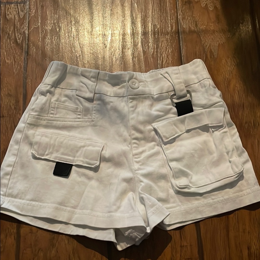 Women's White Cargo Shorts